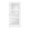 Codel Doors 24"x80"x1-3/8" Primed 3-Panel Equal Panel w/White Lami Glass Interior Shaker 7-1/4" RH Prehung Door 2068pri8433GLRH10B714 - alternate 1